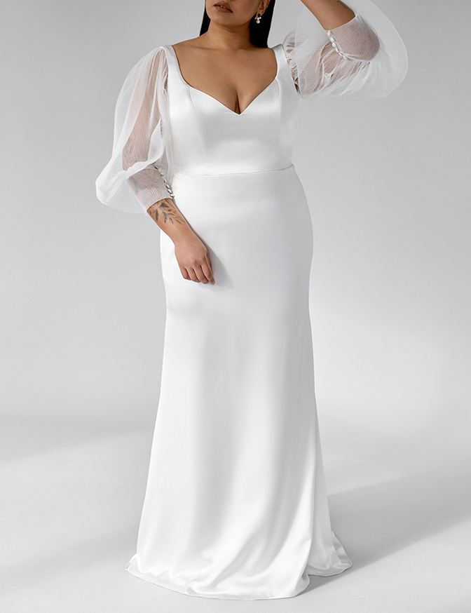 Aesling Marion with Cuff Sleeves - Satin