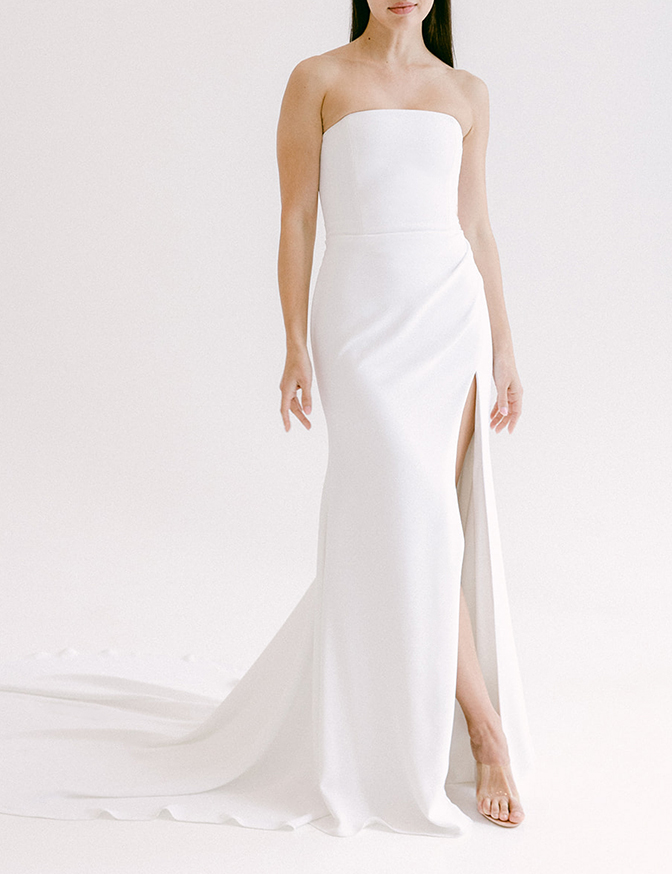 Alyssa Kristin Hunter w/ Pleated Slit Skirt