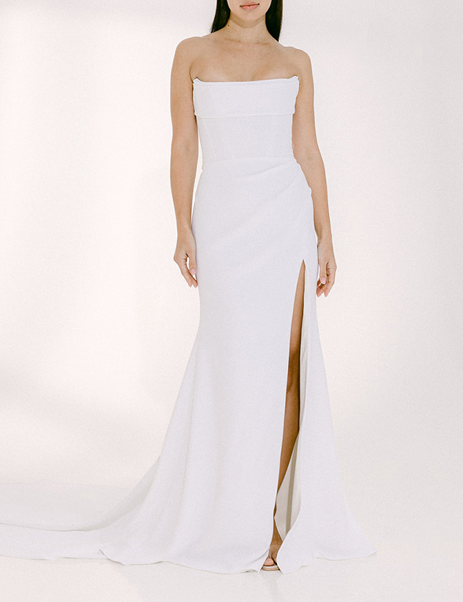 Alyssa Kristin Inez w/ Pleated Slit Skirt
