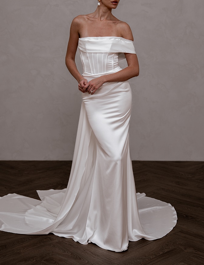 Made With Love Rhode Satin w/o Detachable Train